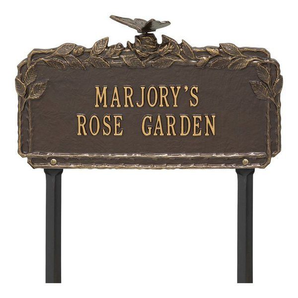 Butterfly Rose Bronze Dedication Plaque